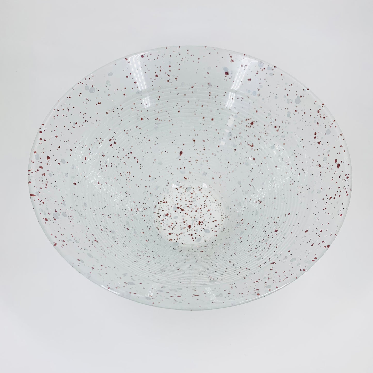 Vintage hand painted speckles satin glass salad bowl