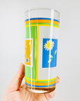 1970s Luminarc laminated floral glasses
