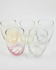 Midcentury iridescent twist harlequin glass water tumblers