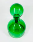 Rare mouth blown vintage Pols Potten green glass decanter bottle with matching stopper