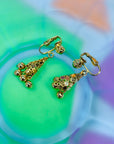 Rare 1970s West German gold plated mesh drop earrings