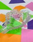 Antique Bohemian cut crystal boat bowl