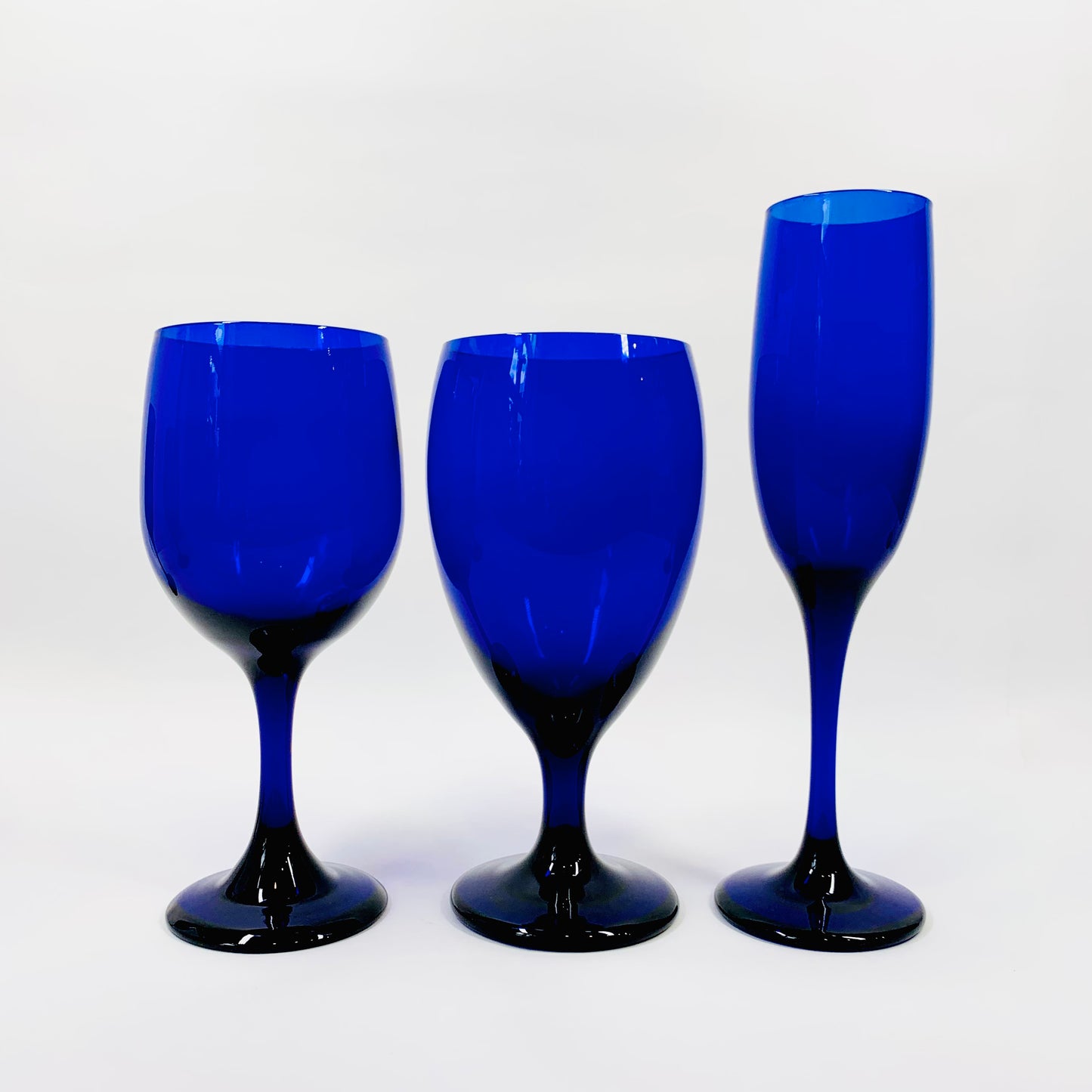 Vintage Libbey cobalt blue glass goblets