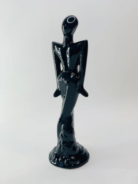MCM black porcelain figurine of woman posing