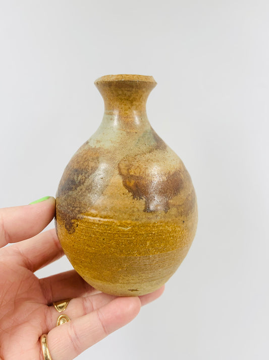 Vintage hand made Japanese pottery posy vase