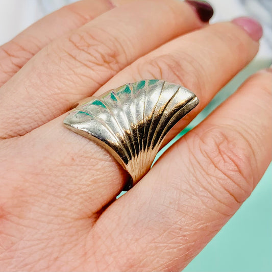 1980s Mexican sterling silver fan ring