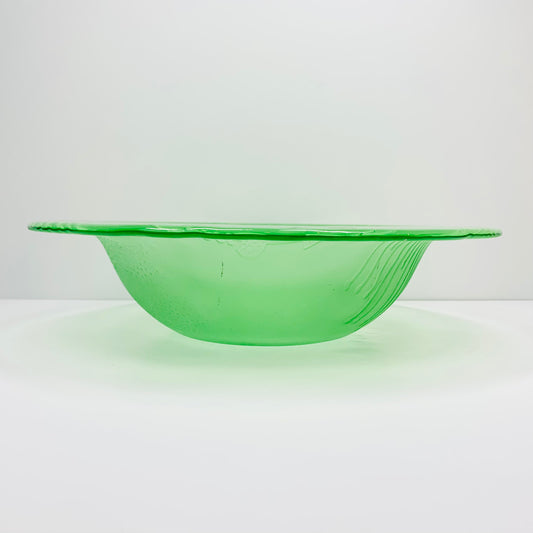 Vintage large Australian green art glass bowl
