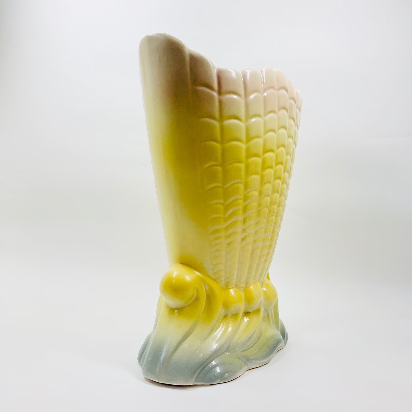 Large Art Deco Pates Australia yellow drip glaze pottery vase