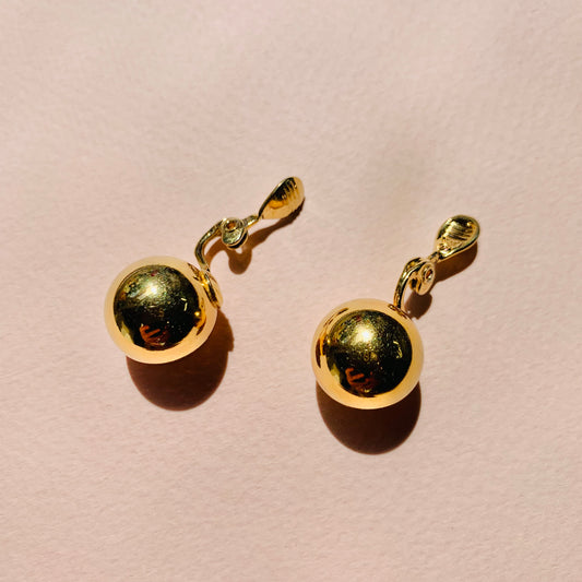 Rare 1970s triple gold plated clip on earrings by Monet