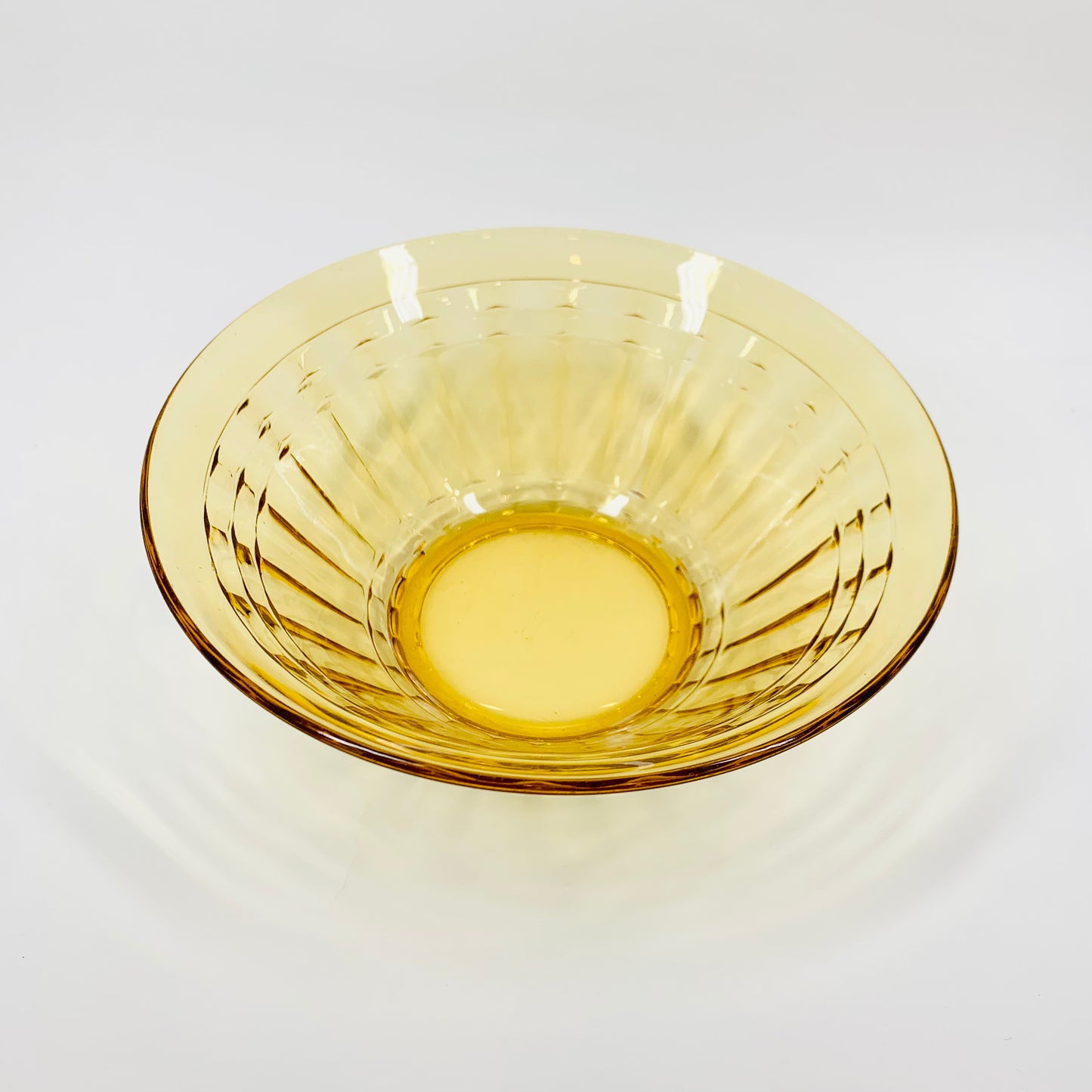 Antique Art Deco pressed amber glass salad/fruit bowl