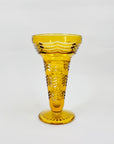 Antique Art Deco pressed amber glass footed vase
