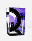 Antique Art Deco purple and black enamel glass vase by Karl Palda