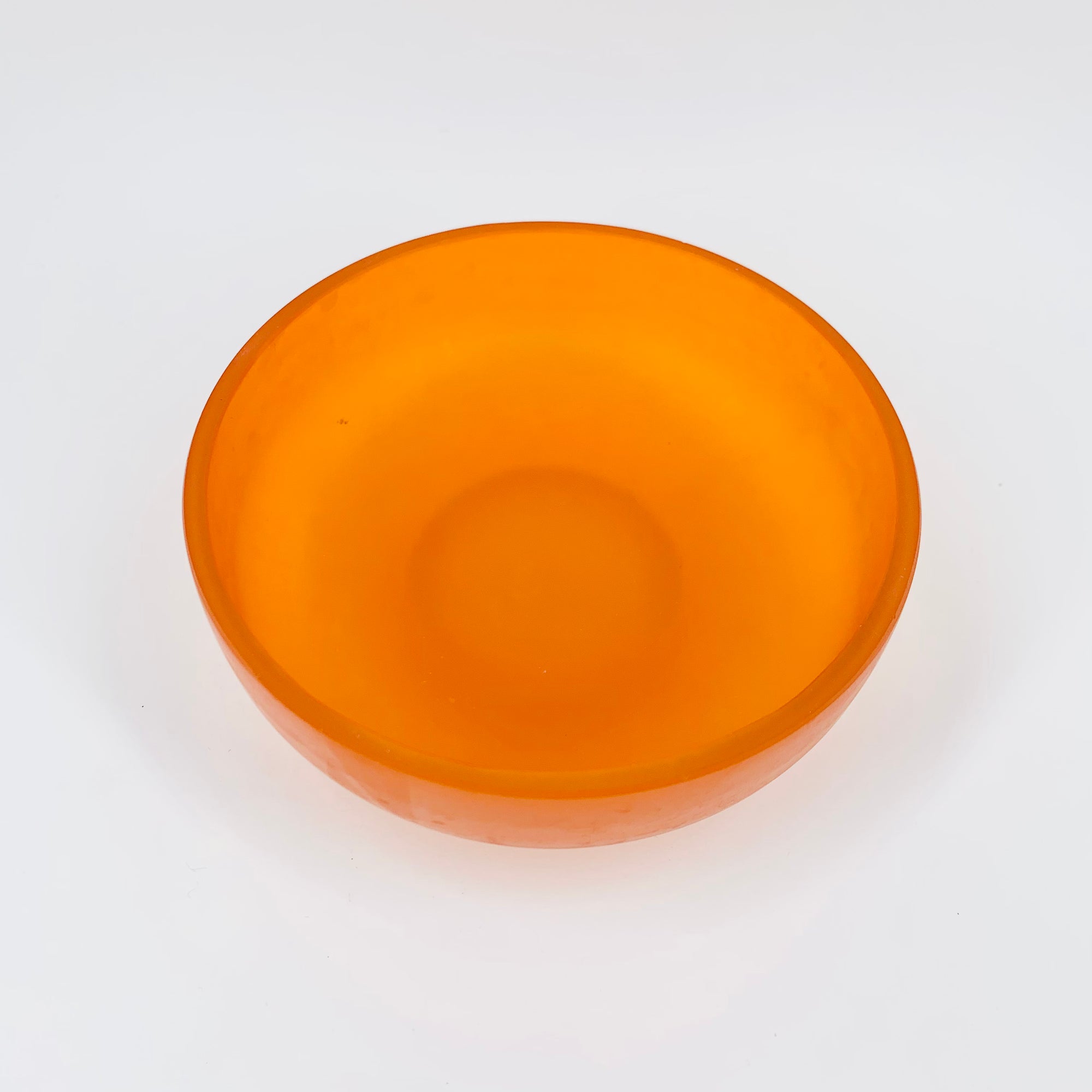 Extremely rare Midcentury Italian orange satin glass canister with minaret lid