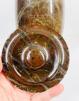 Antique granite lidded jar