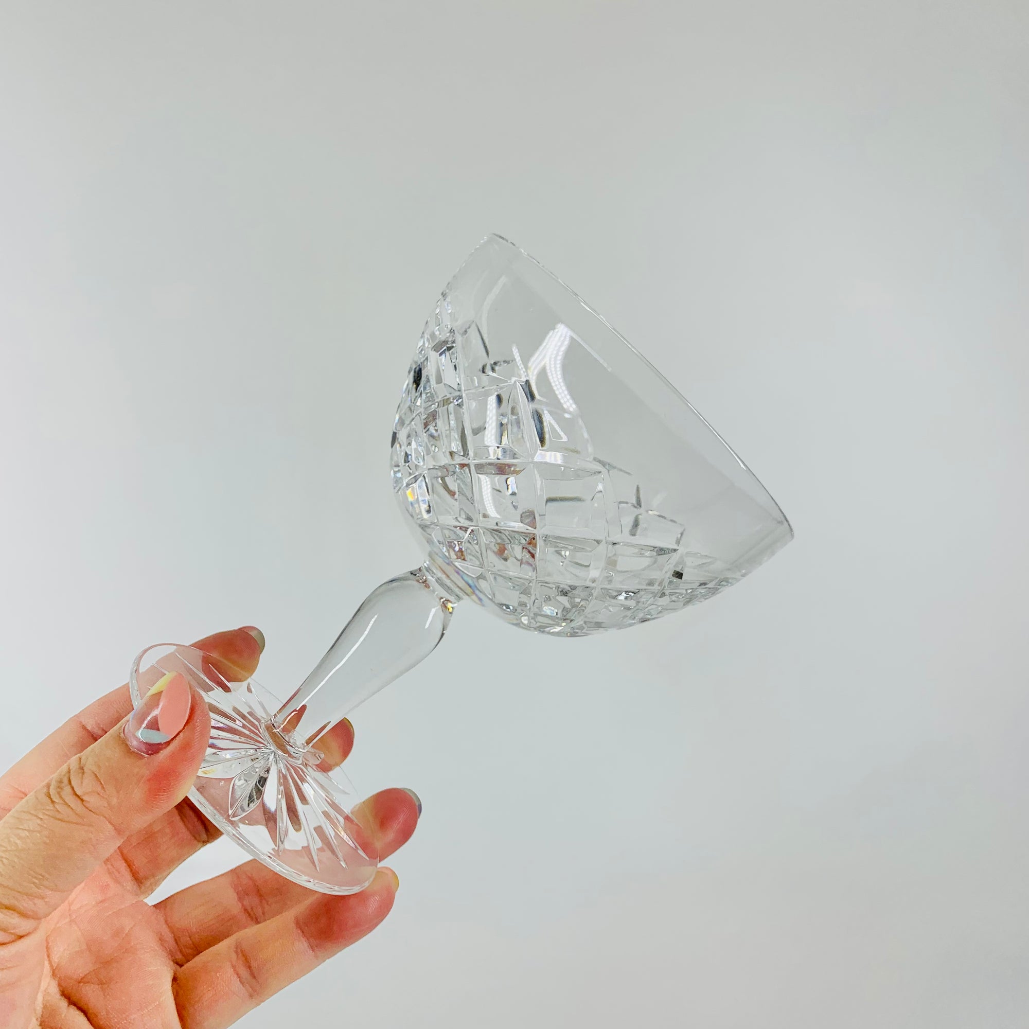 Antique cut crystal coupe diamond pattern