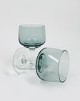 1950s POLISH GREY GLASSES WITH CLEAR STEMS