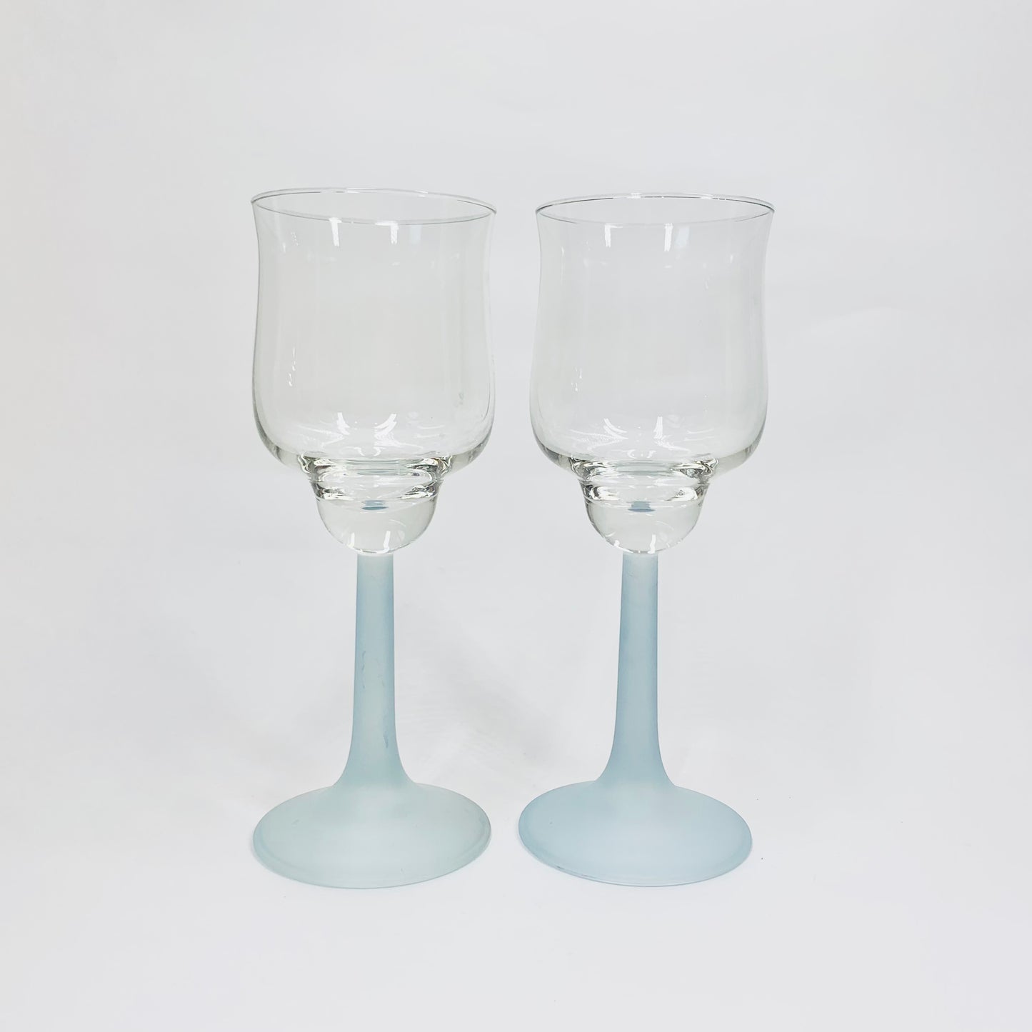 1960s FRENCH LUMINARC SATIN STEM WINE GLASSES