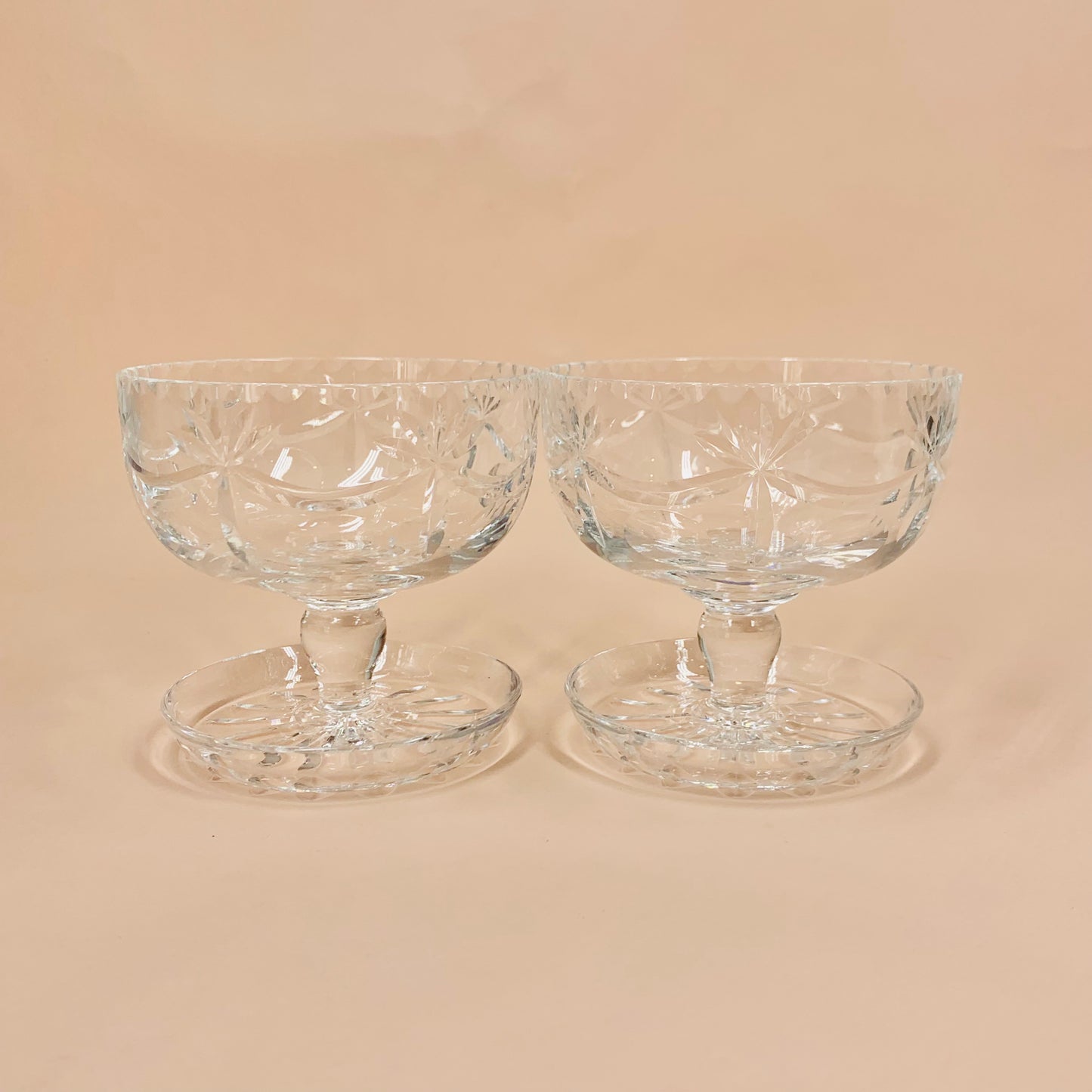 Rare antique Waterford cut crystal dessert bowls/coupe