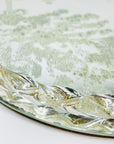 1940s hand etched mirror tray with gold aventurine rope border