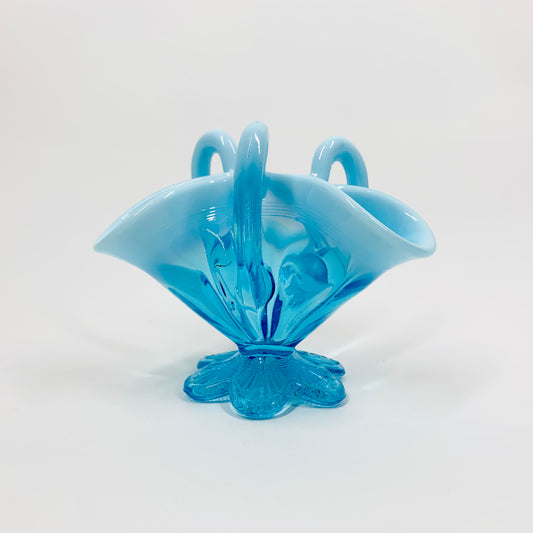 TURQUOISE OPALINE RUFFLEMMINI VASE