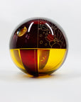 Antique Art Deco ruby enamel globe citrine glass posy vase by Karl Palda