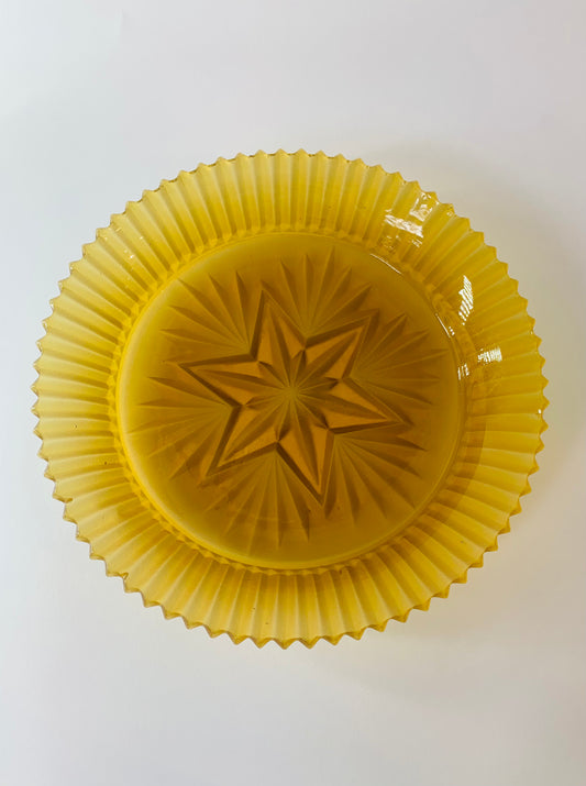 Art Deco amber glass plate