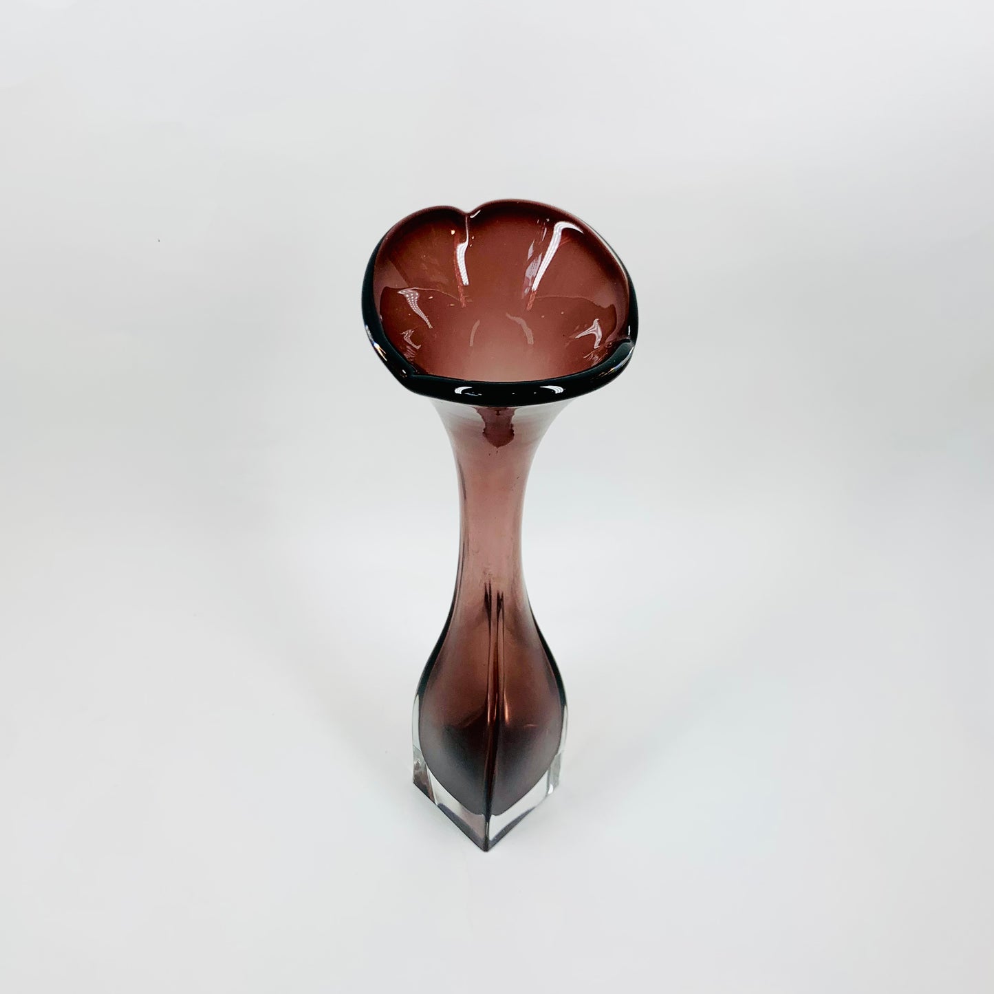 MCM Aseda sommerso amethyst glass trumpet vase