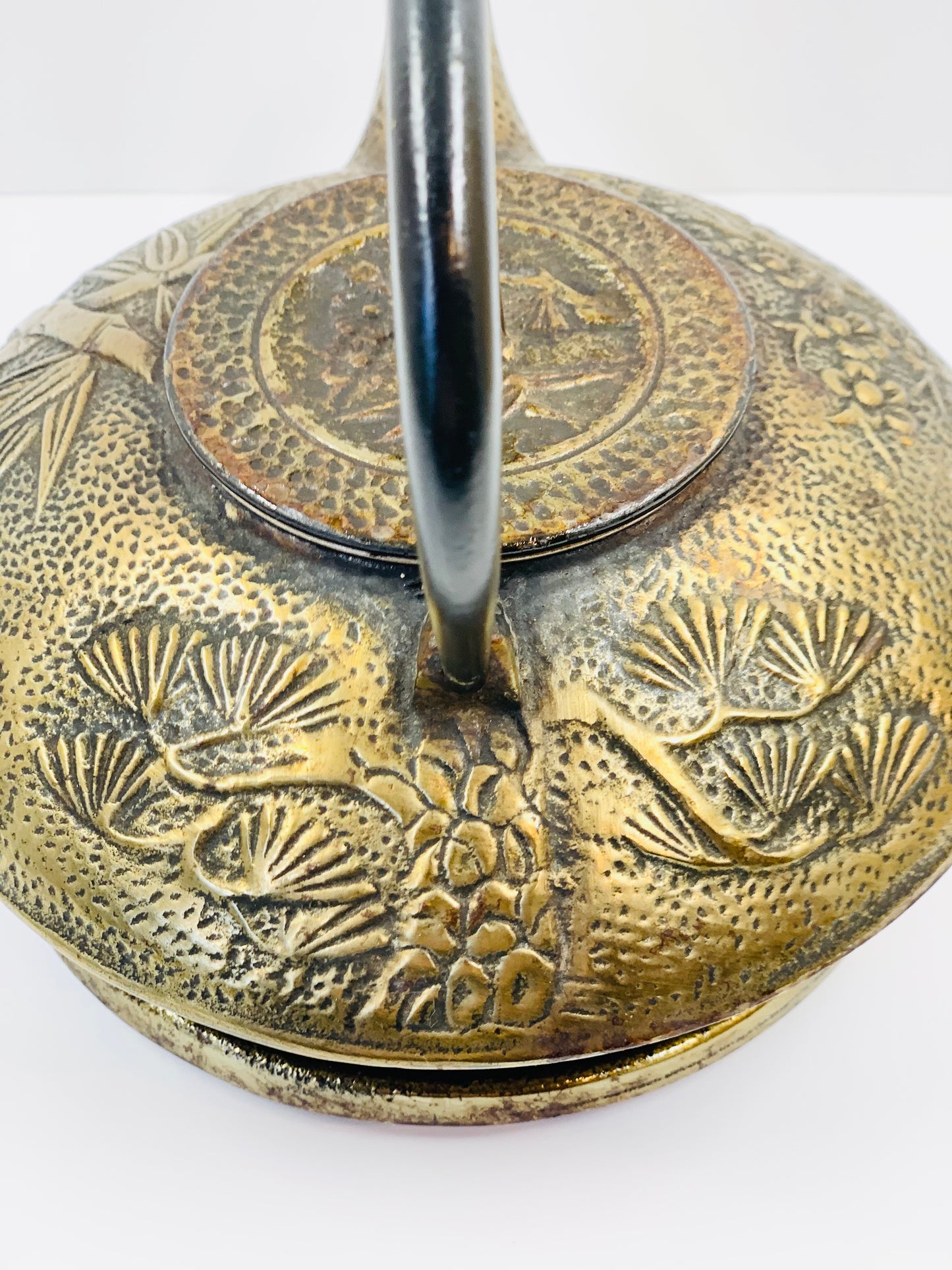 Midcentury solid brass Japanese tea pot