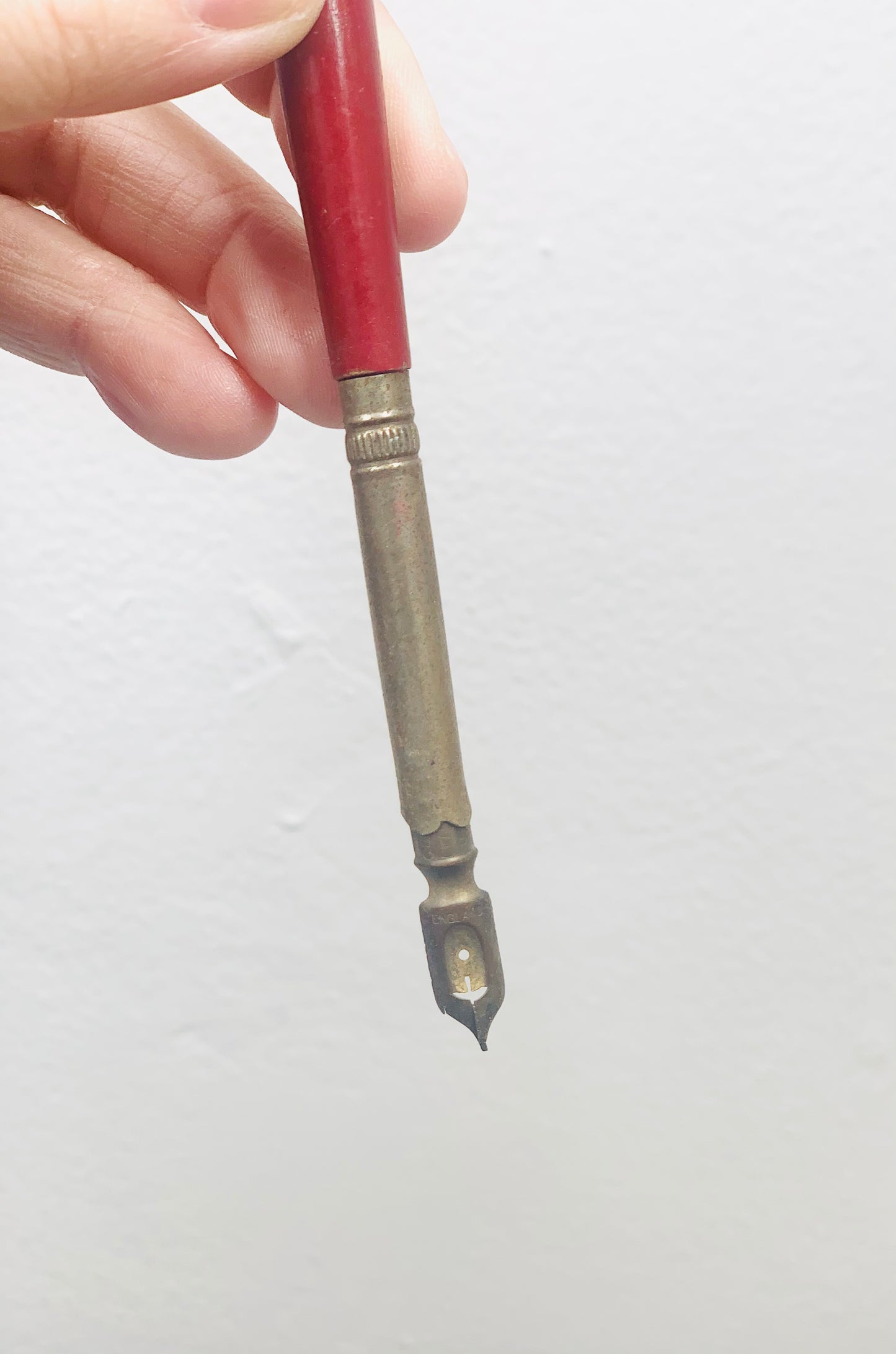 Midcentury granite ink station with brass point pen