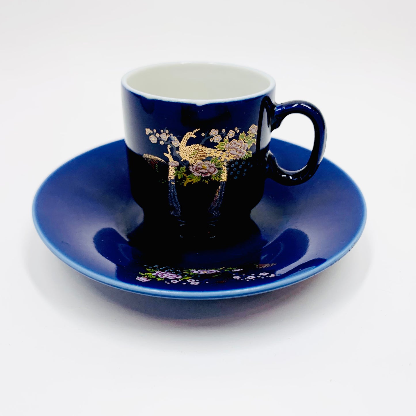 Vintage Japanese KBD Kutani  porcelain mini tea cup and matching saucer