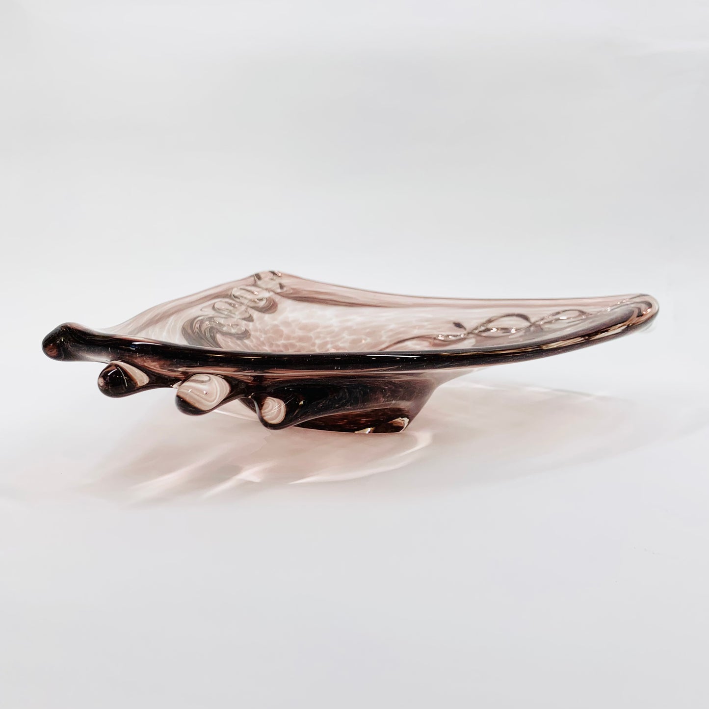 Rare MCM Murano mottled amethyst glass bowl