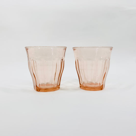 MCM pink glass tumblers