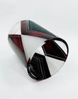 Extremely rare antique Art Deco part satin black and ruby enamel cylinder glass vase by Karl Palda