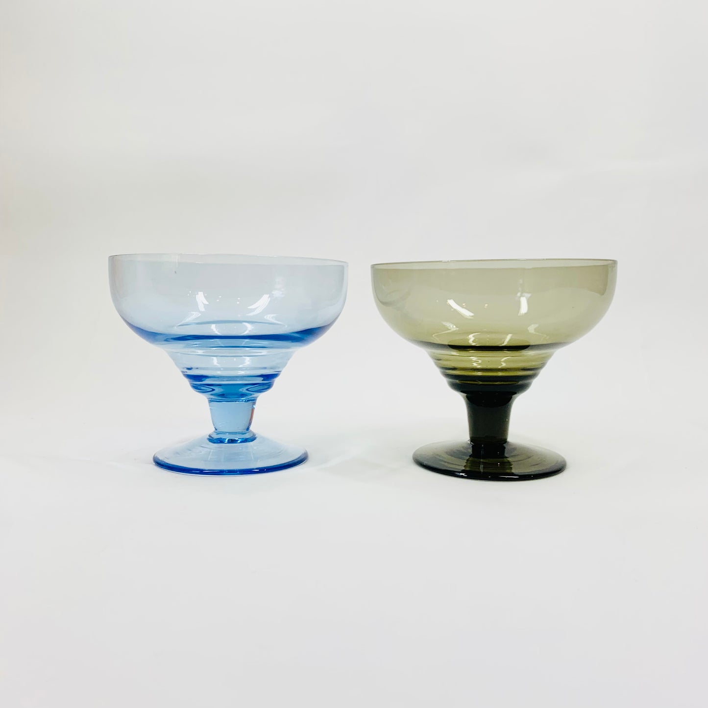 Rare MCM harlequin glass footed coupe