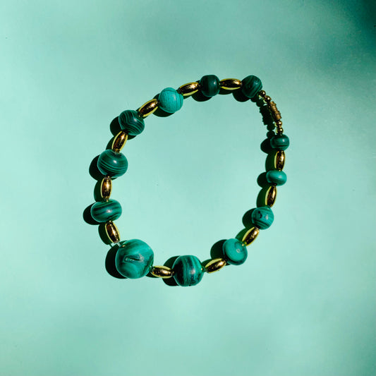 1960s malachite beads bracelet