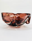 Rare MCM mouth blown Murano amethyst glass bowl/ ashtray with controlled bubbles