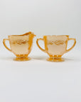 Rare vintage American Fire King lustreware glass serveware