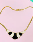 Extremely rare 1960s Anson American triple plated gold necklace with enamel pendant