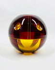 Antique Art Deco ruby enamel globe citrine glass posy vase by Karl Palda