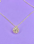 Vintage silver chain with large Swarovski crystal ball pendant