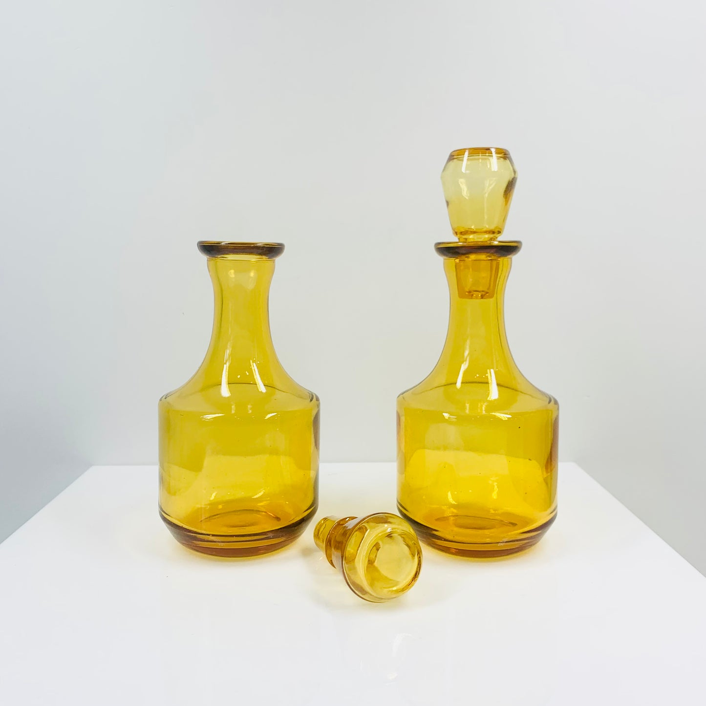 Vintage amber tempered glass table set