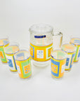 1970s Luminarc laminated floral glasses