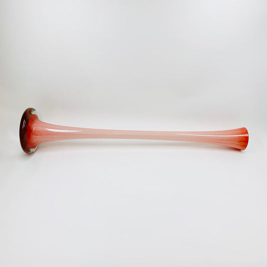MCM Italian tall cased peach glass flute vase