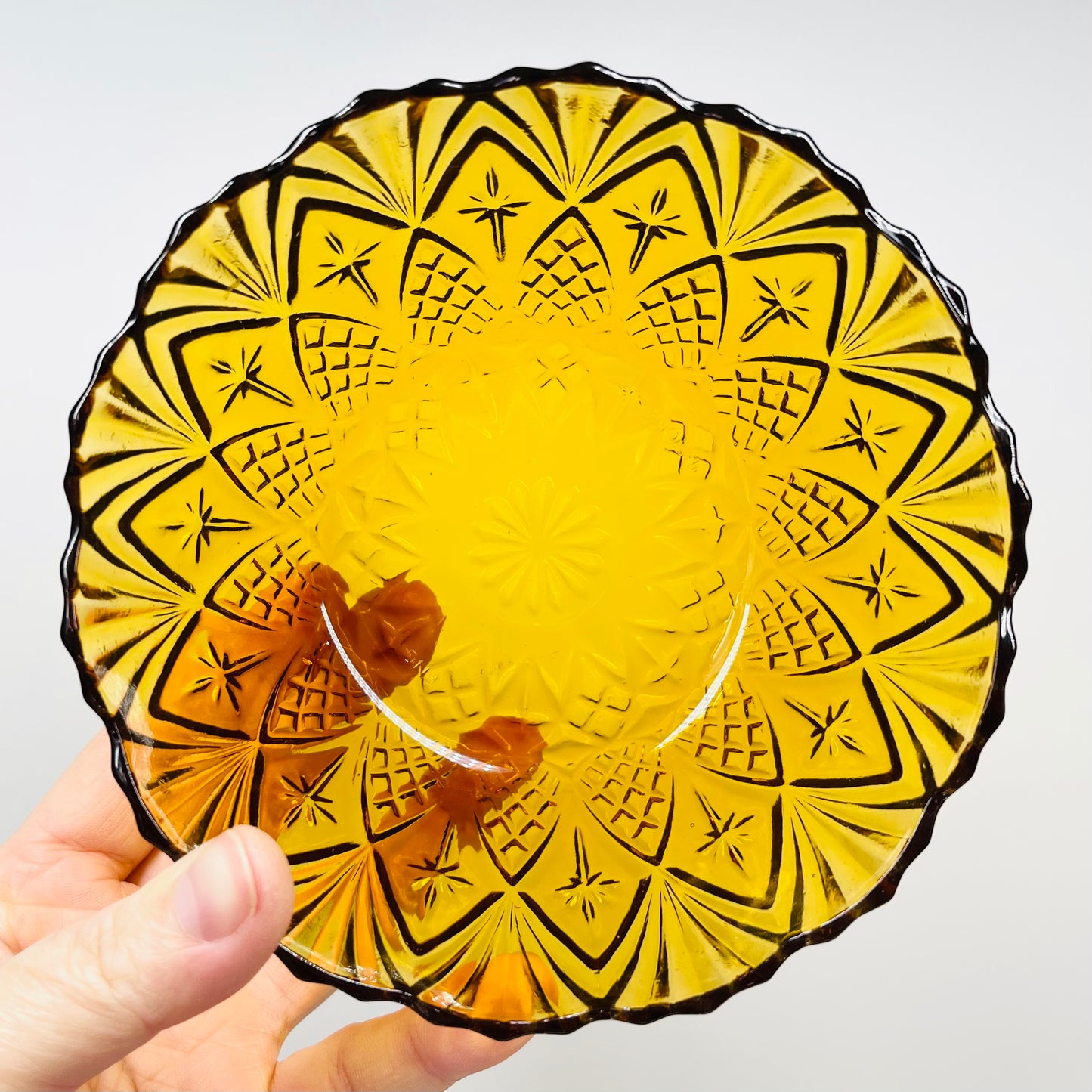 1970s amber glass small bowl