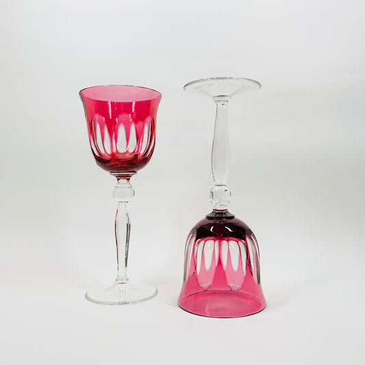 PINK CAMEO WINE GLASSES