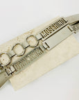 1980s MOSCHINO STAINLESS STEEL LOGO BAR BELT