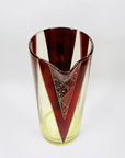 Extremely extremely rare antique Art Deco ruby enamel and citrine glass jug and matching wine glasses set by Karl Palda
