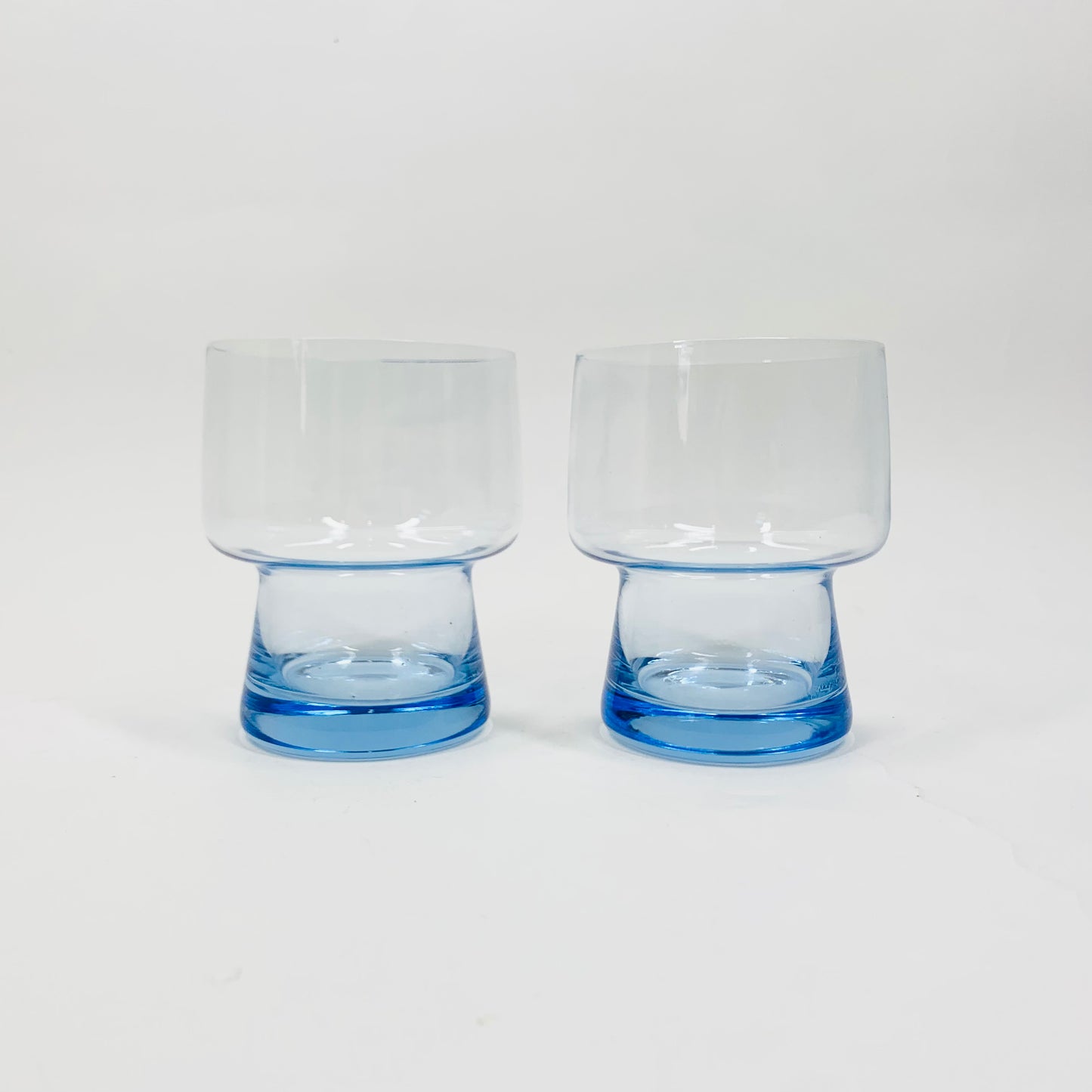 MCM blue glass mini tumblers
