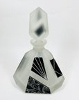 Extremely extremely rare antique Art Deco black enamel decanter satin glass set by Karl Palda