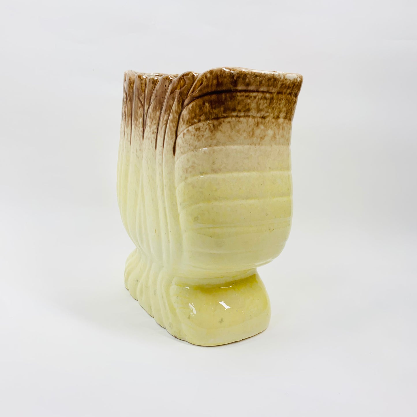 Art Deco Pates Australia yellow brown drip glaze pottery vase